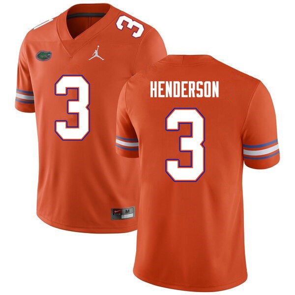 Men #3 Xzavier Henderson Florida Gators College Football Jersey Orange